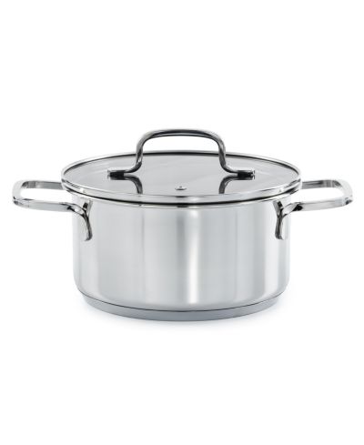 BergHOFF DiNA Helix 18/10 Stainless Steel 7.25" Stockpot 2.2qt., Glass Lid