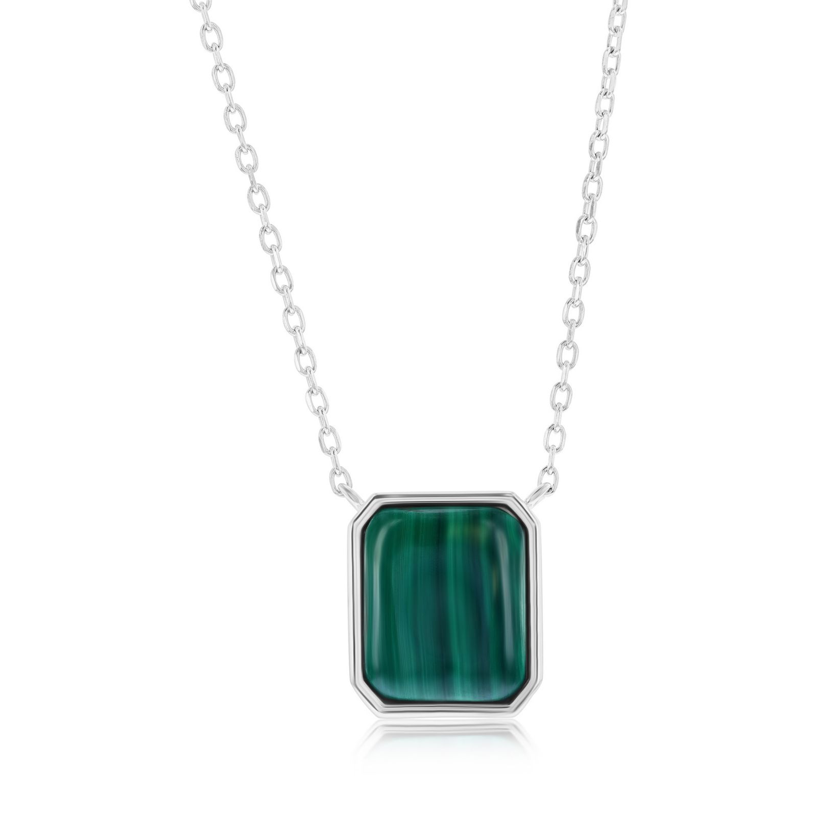 Caribbean Treasures прямоугольное ожерелье Sterling (Lapis, Malachite или Kyanite)