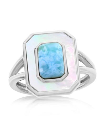 Кольцо Caribbean Treasures Sterling Silver Larimar & MOP