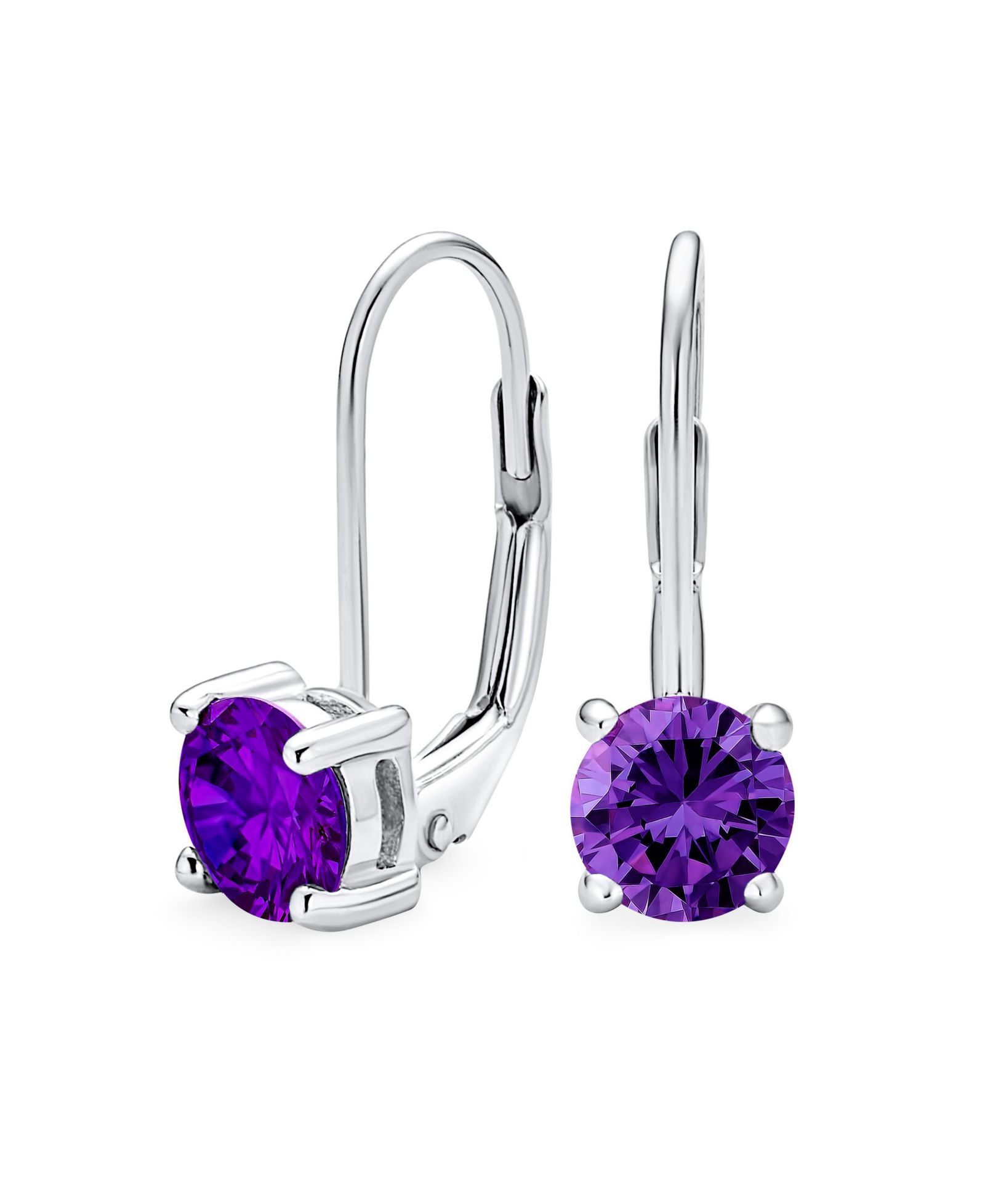 Bling Jewelry Classic Round 1CT CZ Solitaire Drop Stud Earrings