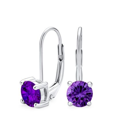 Серьги-подвески Bling Jewelry Traditional Round 1CT CZ Solitaire Gold Plated.925 Sterling Silver