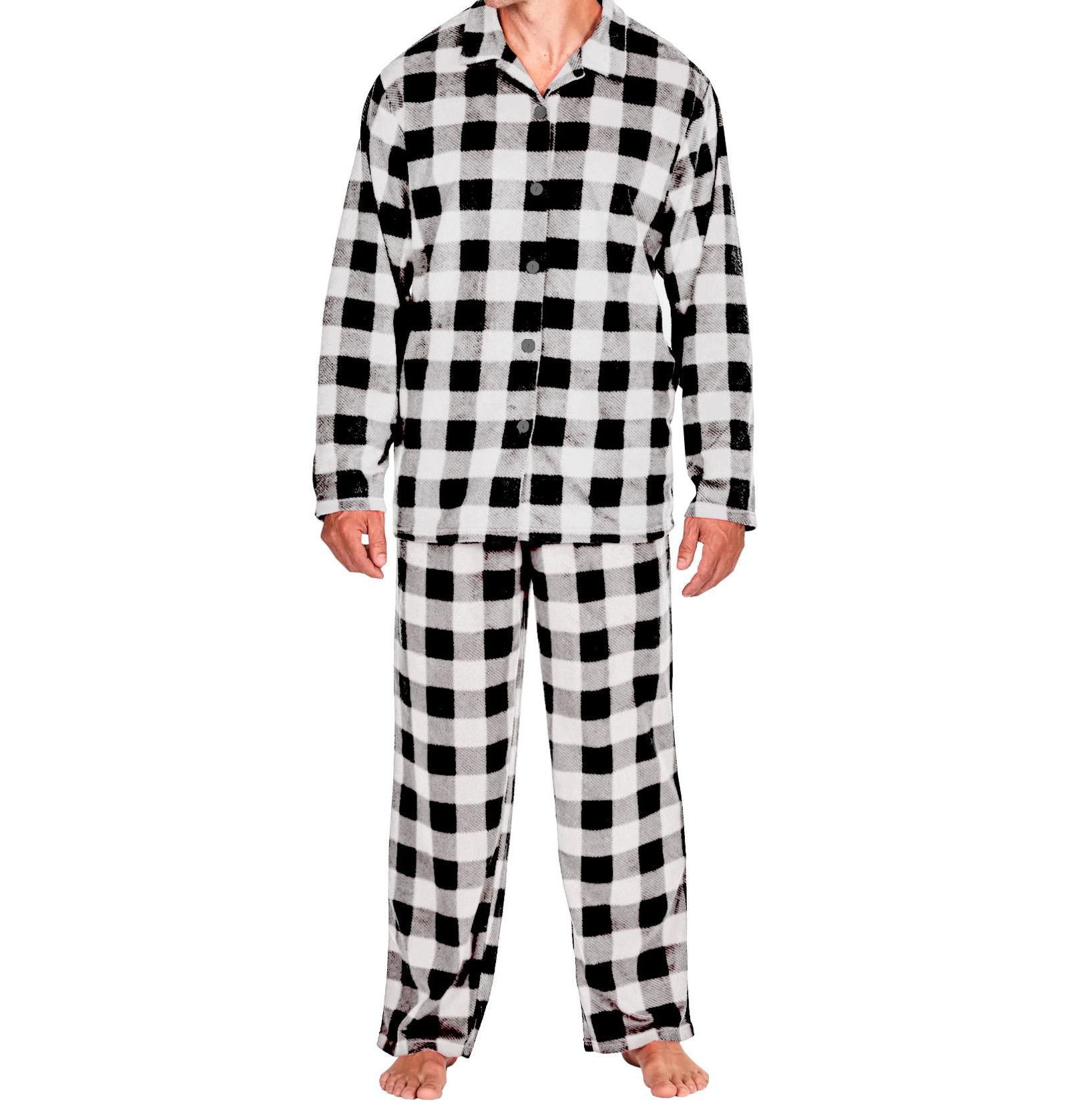 Men's Notch Collar Fleece Pajama Set