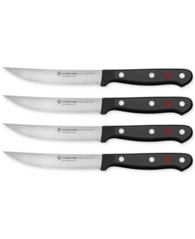 Набор ножей для стейка Wüsthof Gourmet Black 4-Pc. Steel