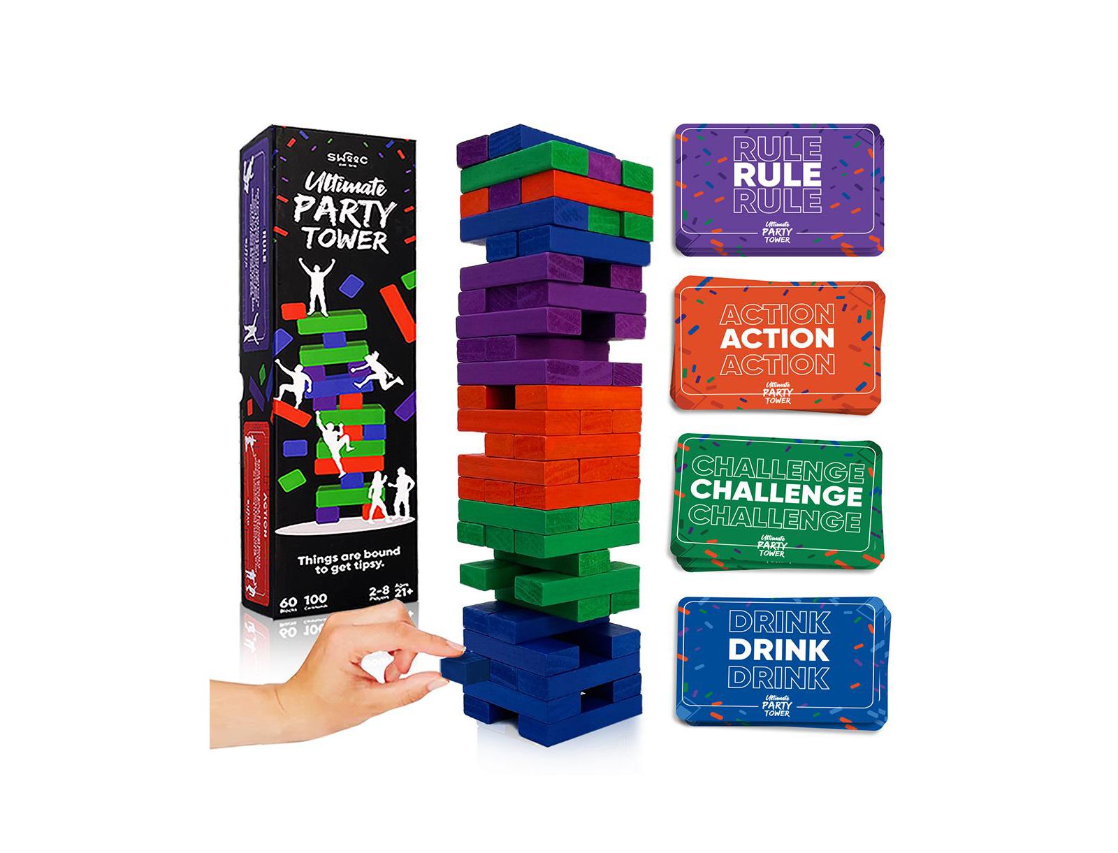 Ultimate Party Tower - 100 оригинальных команд, 60 блоков и тысячи веселых комбинаций правил - веселые игры для вечеринок