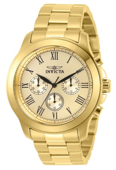 Мужские часы Invicta 21658 Specialty Quartz Chronograph с золотым циферблатом