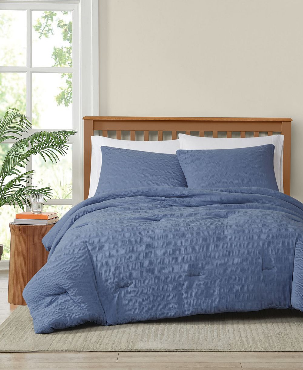 Truly Soft Crinkle Garment Wash Solid 3-Pc. Comforter Set, Full/Queen