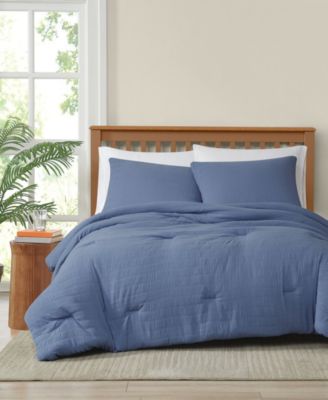 Truly Soft Crinkle Garment Wash Solid 3-Pc. Comforter Set, Full/Queen