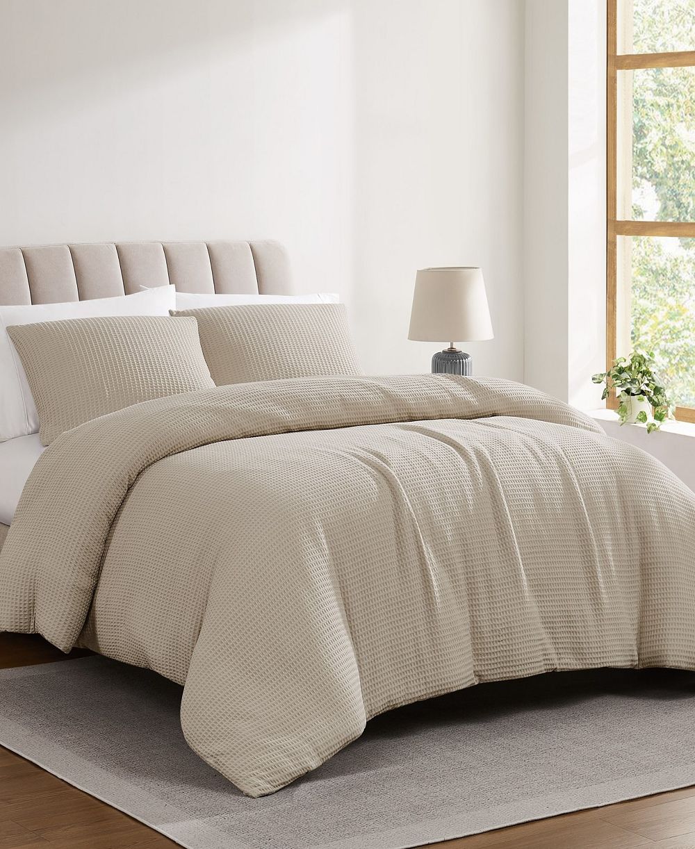 Cannon Heritage Cotton Waffle 3-Pc. Duvet Cover Set, Full/Queen