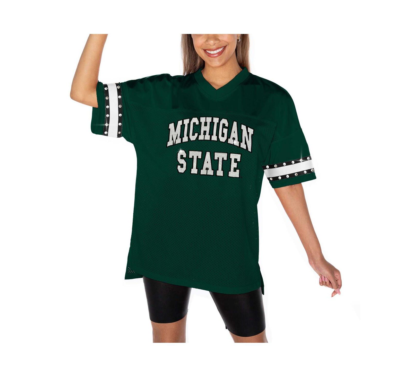 Gameday Couture Women's Green Michigan State Spartans Until Kickoff Rhinestone Fashion T-Shirt