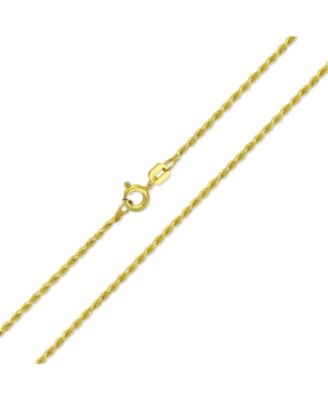 Bling Jewelry Цепочка ожерелье из стерлингового серебра с позолотой 2MM 030 Gauge
