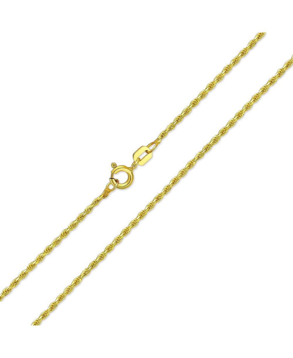 Колье Bling Jewelry Classic Strong 2MM из золотого плетеного шнура серебра 925 пробы, 18"