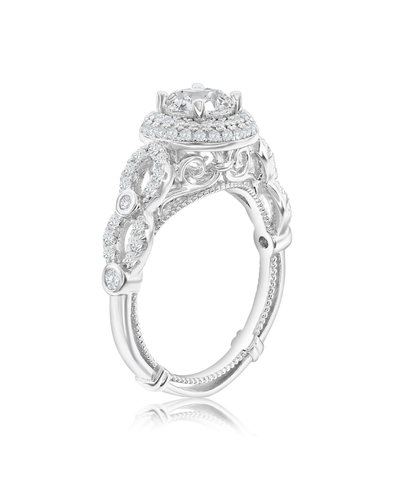 Кольцо Suzy Levian New York с прозрачным кубическим цирконием и ореолом из центрального камня