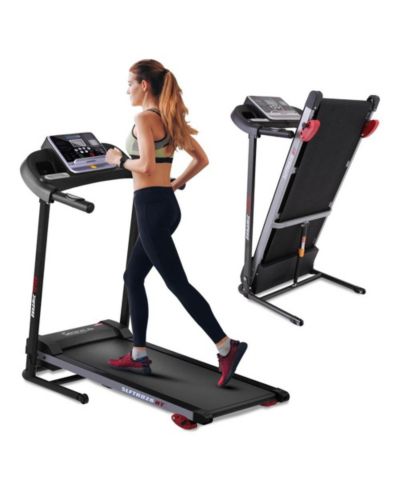 SereneLife Foldable Motorized Treadmill with 12 Pre-set Programs and Bluetooth Connectivity SLFTRD26BT