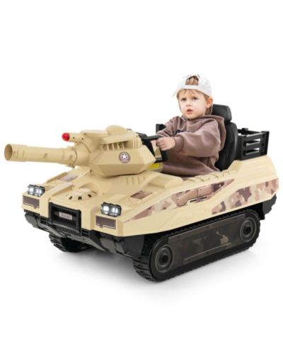 Costway Electric Remote Control Rotatable Turret Kids Ride On Tank