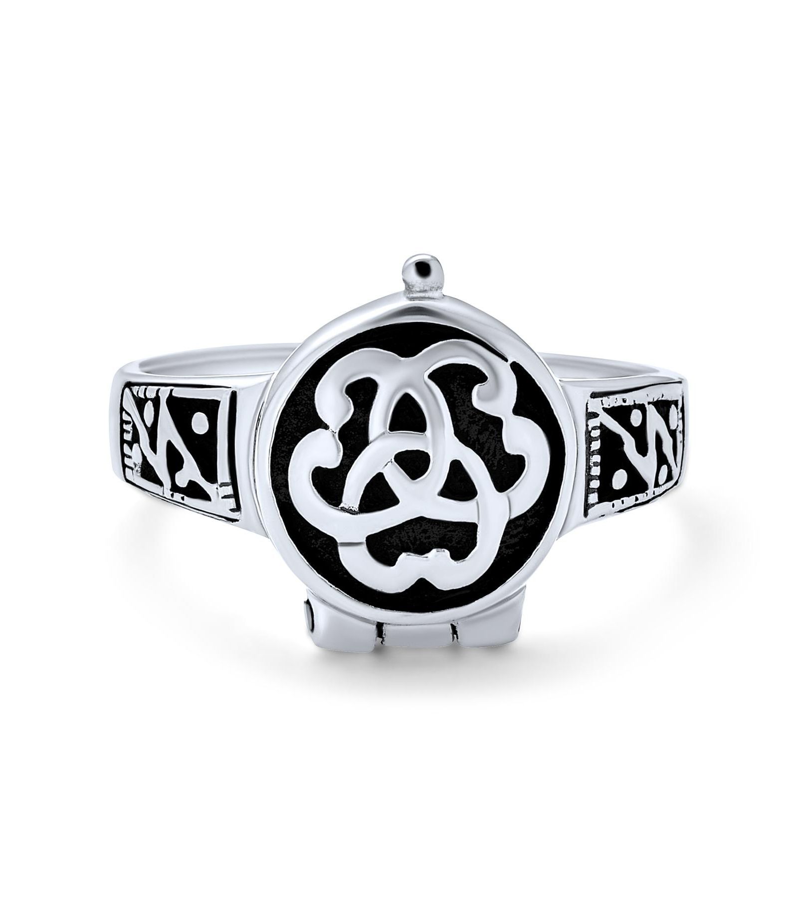 Кольцо-медальон Bling Jewelry с кельтским узлом трикветра из стерлингового серебра