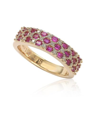 Suzy Levian Sterling Cubic Zirconia Pave Baguette Band Ring