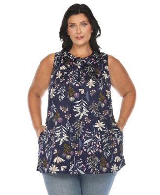 Женский туника-топ White Mark Plus Size Floral Sleeveless