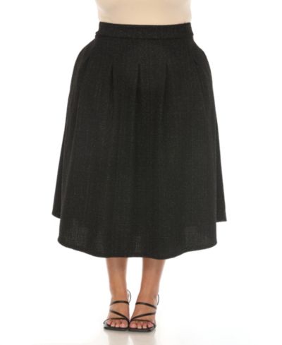 Женская расклешенная твидовая юбка White Mark Plus Size