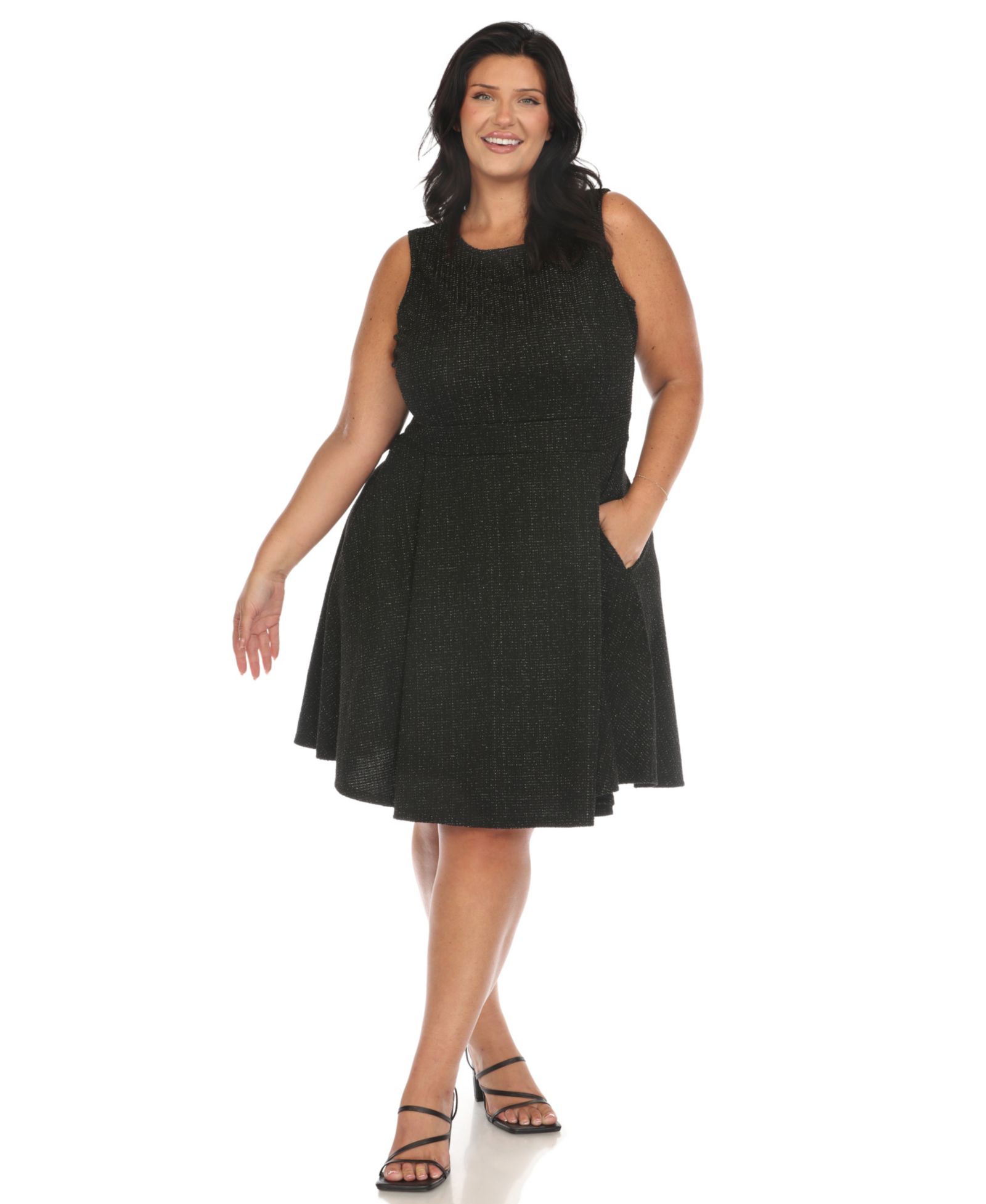 White Mark Plus Size платье из твида