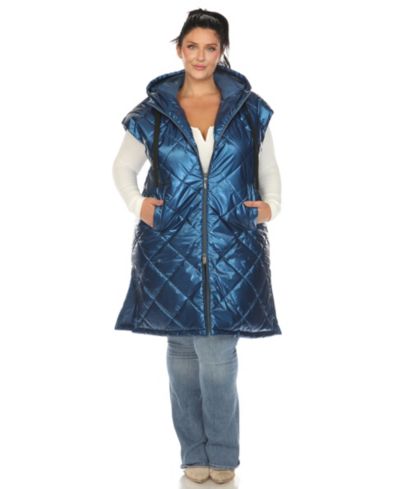 White Mark Женский металлический жилет-пуховик, Plus Size
