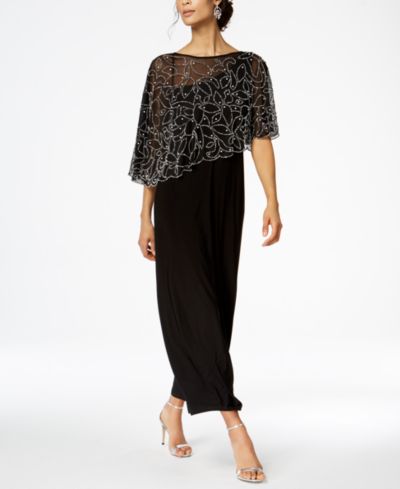 Вечернее платье MSK Petite Beaded Overlay Gown