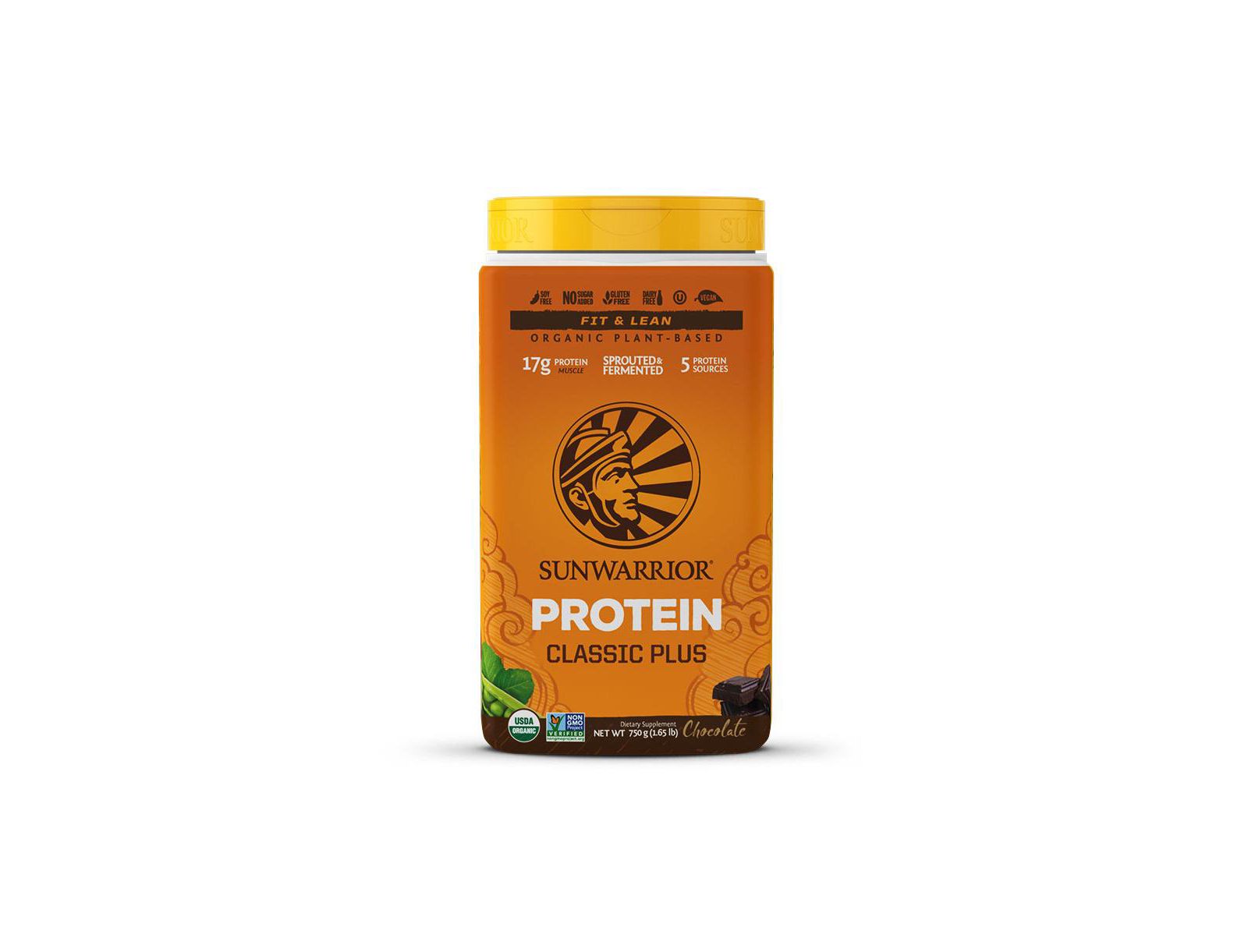 Sunwarrior Classic Plus Protein Powder, Plant-Based Protein, Sunwarrior, Chocolate Flavor, 750gm (30 Servings)