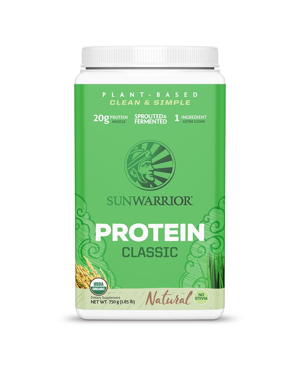 Органический протеиновый порошок Sunwarrior Classic Organic Protein Powder, Plant-Based Protein, Unflavored, 750gm (30 servings)