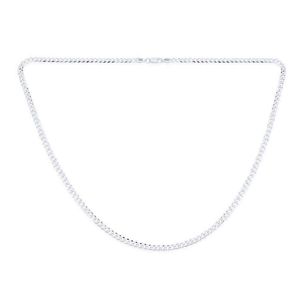 Bling Jewelry мужская сплошная серебряная цепь 4MM с алмазной огранкой кубинская ссылка 24"