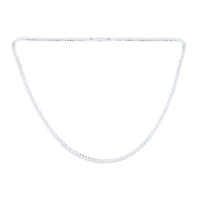 Bling Jewelry мужская сплошная серебряная цепь 4MM с алмазной огранкой кубинская ссылка 24"