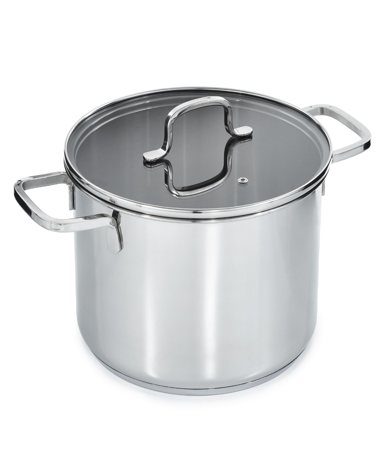 BergHOFF DiNA Helix 18/10 Stainless Steel 10" Stockpot 7qt., Glass Lid