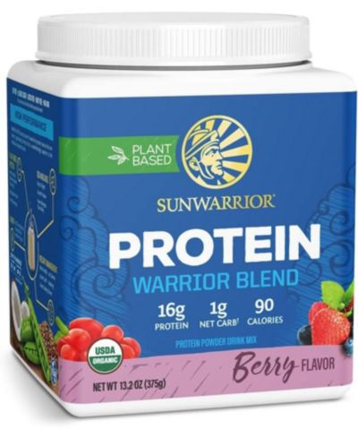 Warrior Blend Protein, органический растительный протеиновый порошок, Berry, Sunwarrior, 375gm