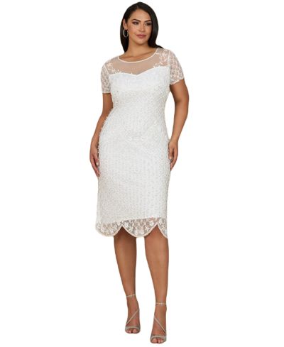 Женское платье миди Lara Beaded с короткими рукавами