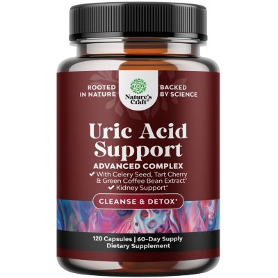 Uric Acid Capsules, Joint Support Supplement and Detox Cleanse with Tart Cherry Extract, Nature's Craft, 120 ct