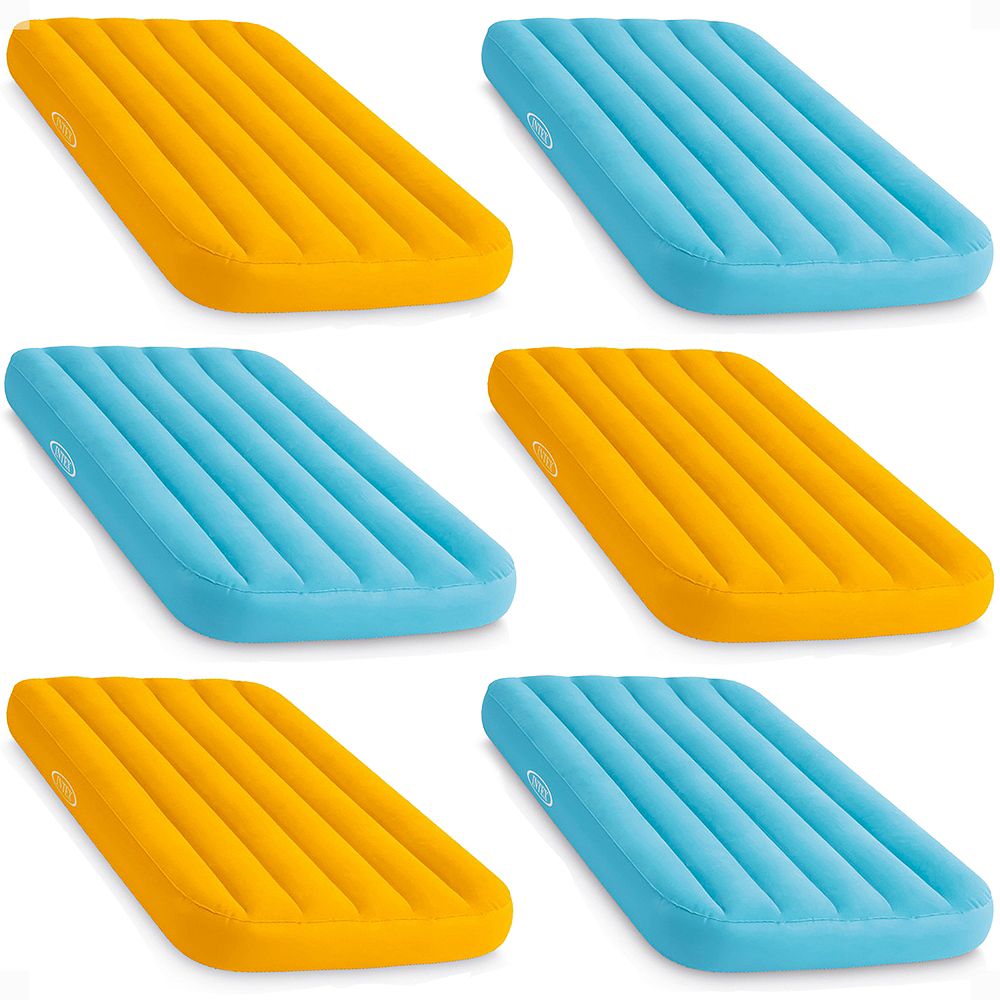 Intex Cozy Kidz Bright and Fun-Colored Inflatable Air Bed w/ Carry Bag (6 Pack)