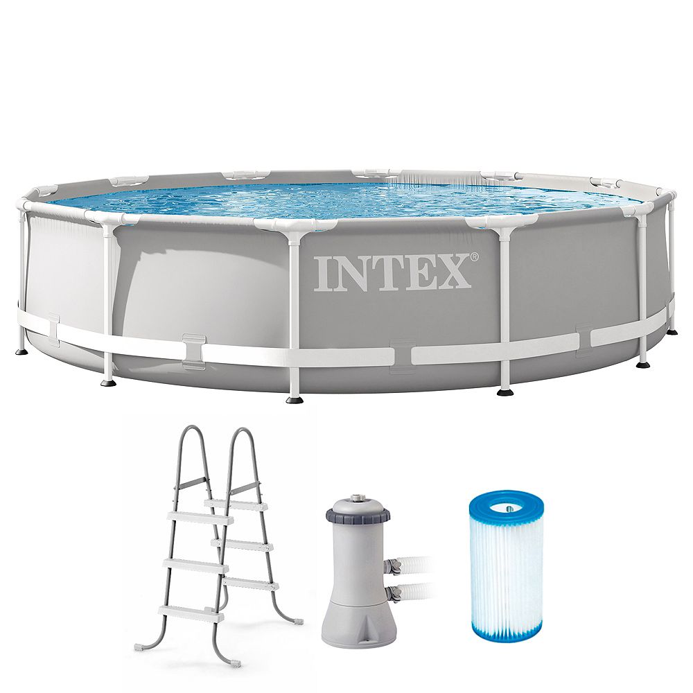 Наземный бассейн Intex Prism Frame 12 Foot с насосом и лестницей