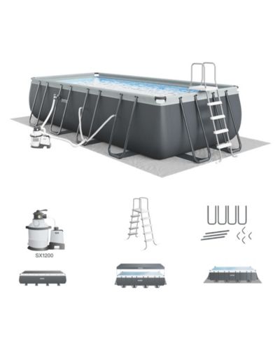 Комплект прямоугольного бассейна Intex Ultra XTR 18' x 9' x 52" с насосом