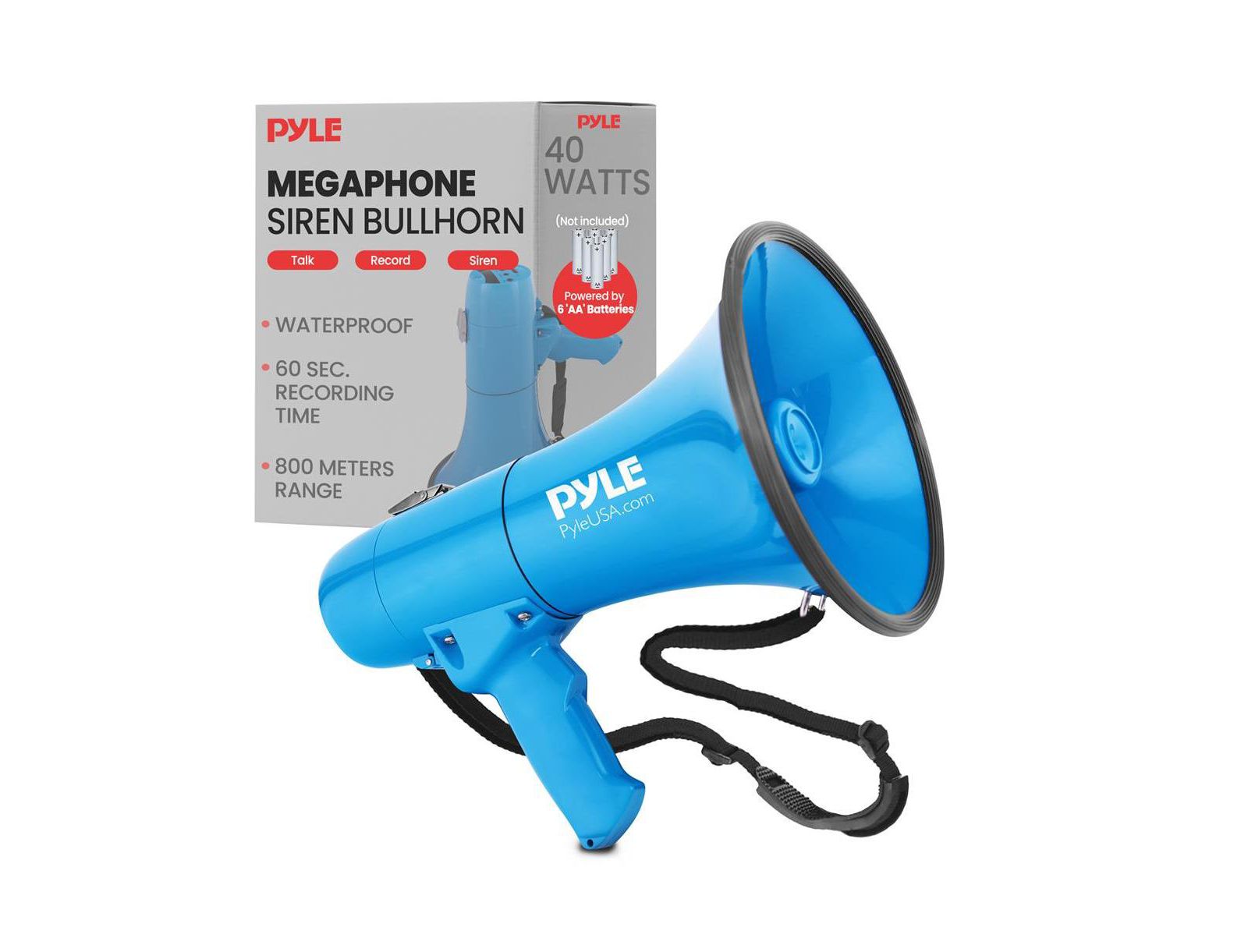Pyle Megaphone Siren Bullhorn 40-Watt Speaker