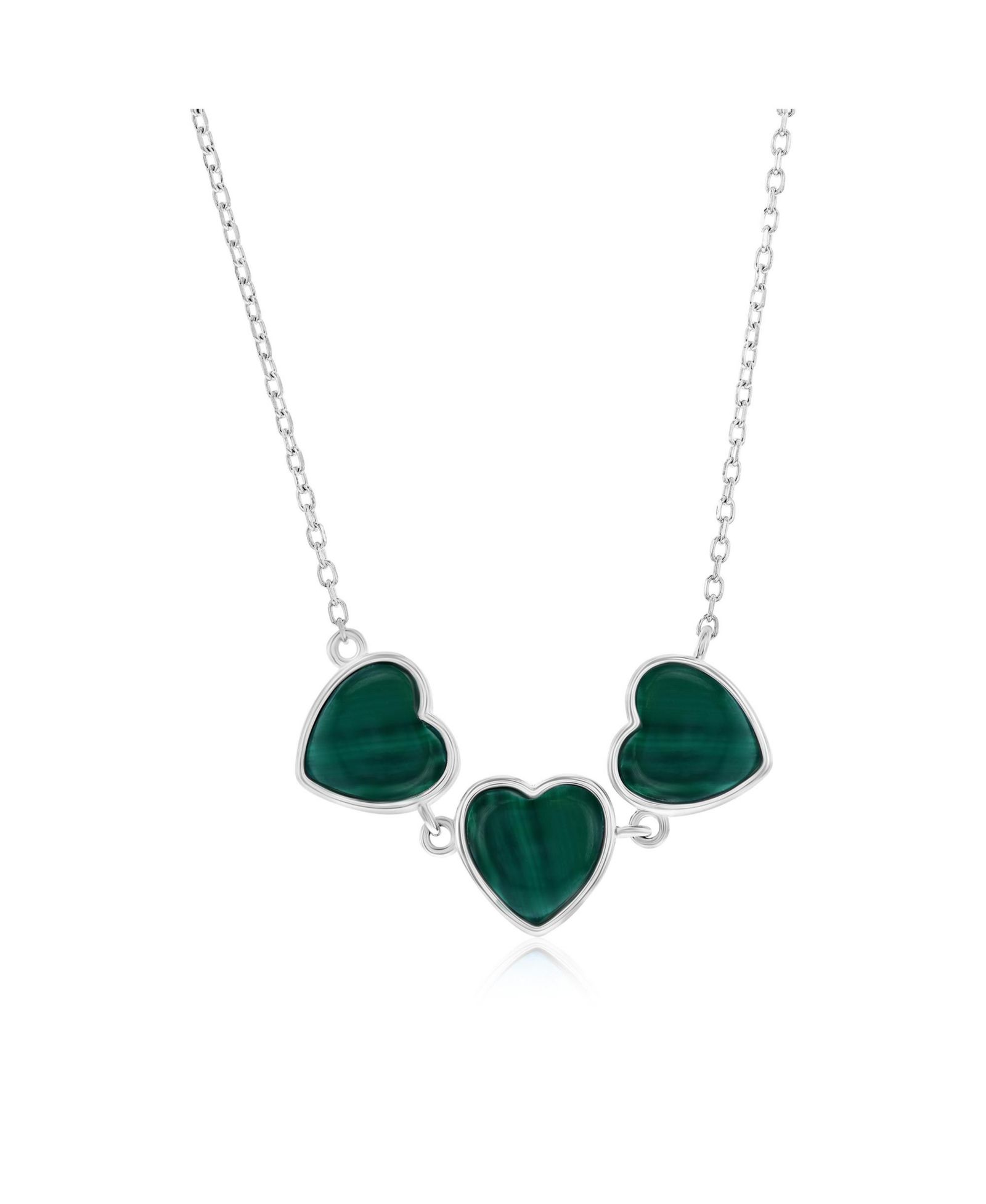 Подвеска Sterling Triple Heart (Lapis, Malachite или Kyanite)