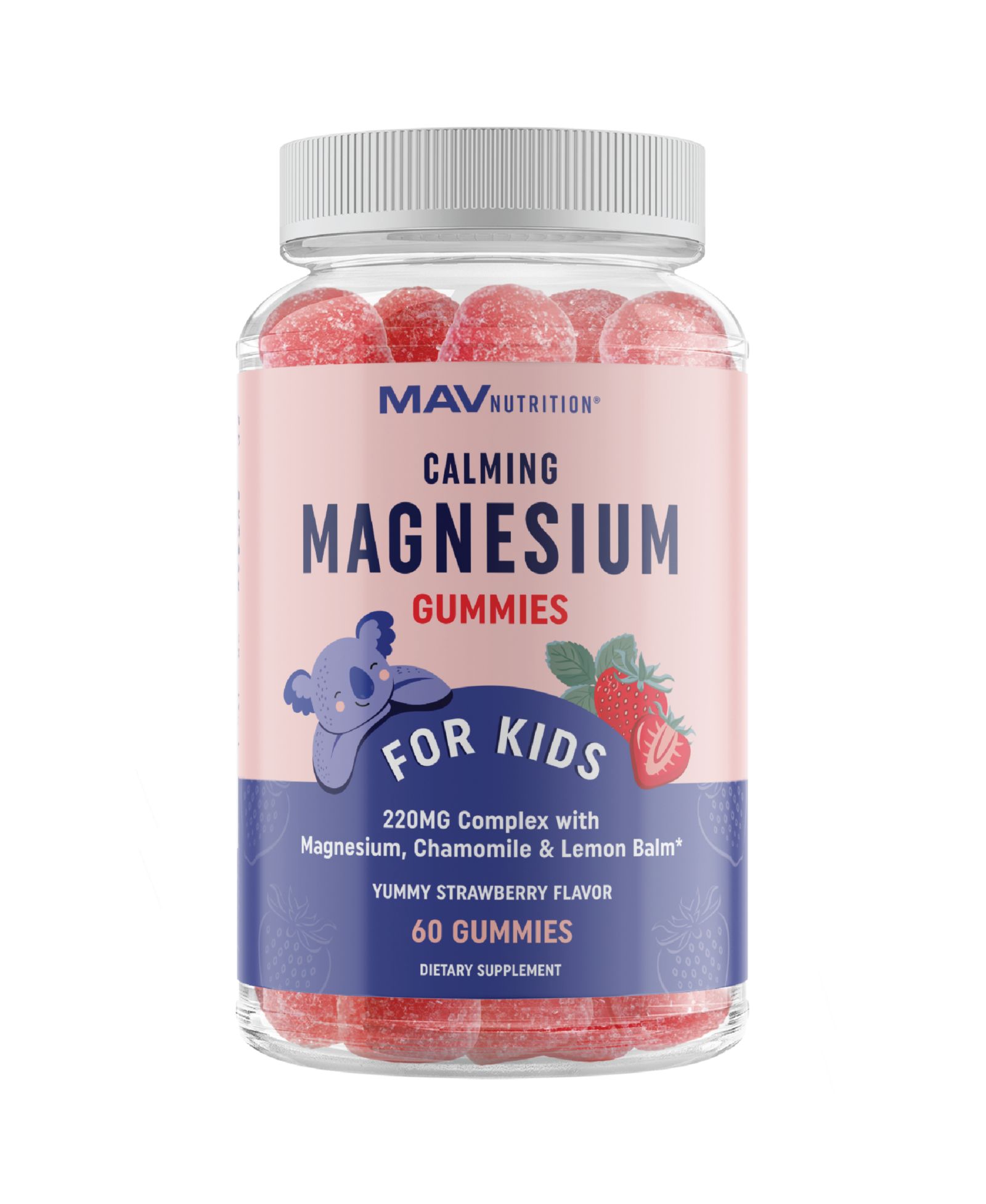 Детские жевательные витамины MAV Nutrition Magnesium Calming с ромашкой и мелиссой, 60ct