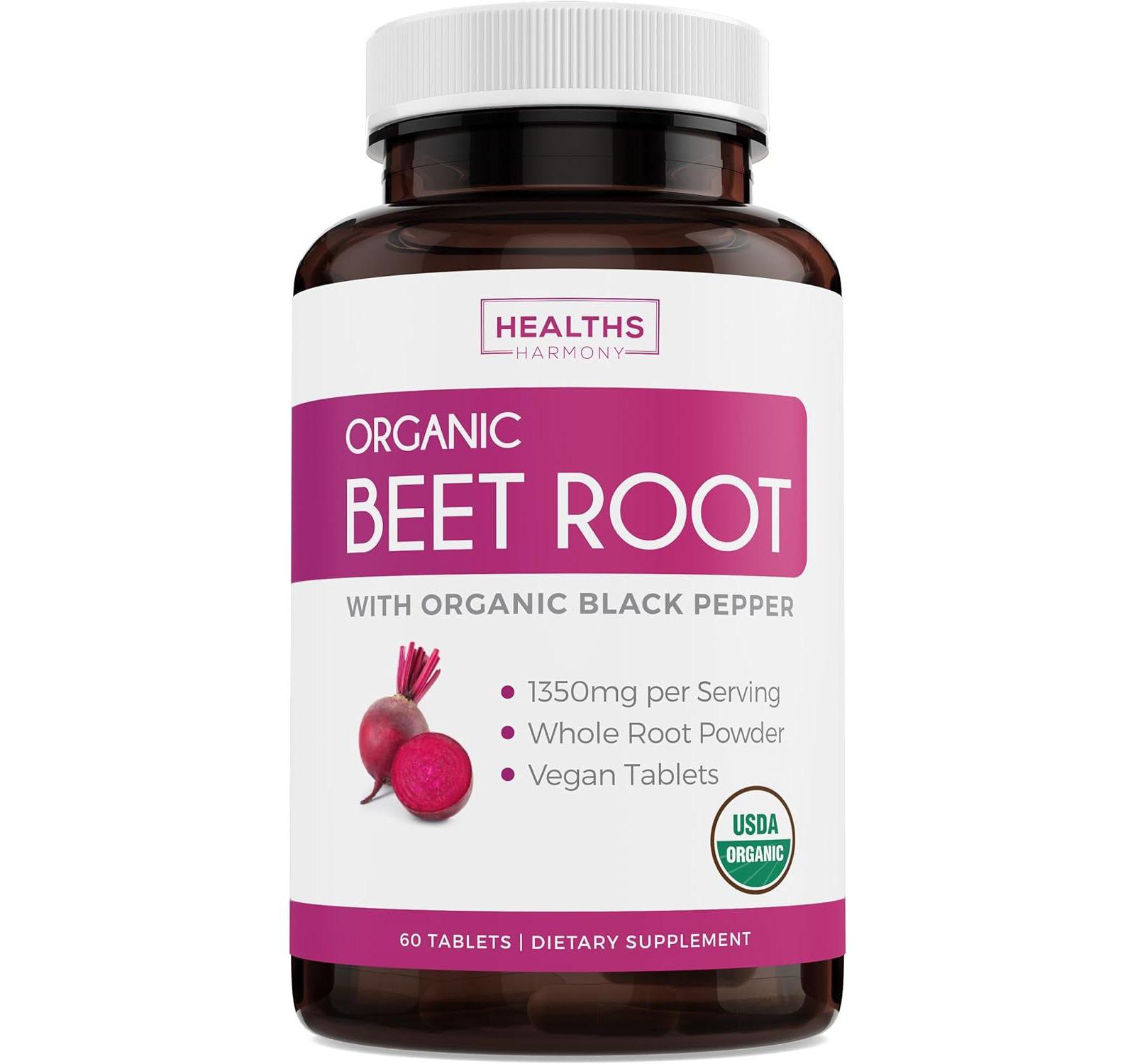 Добавка Healths Harmony Organic Beet Root, суперантиоксидант для атлетов, 60 шт