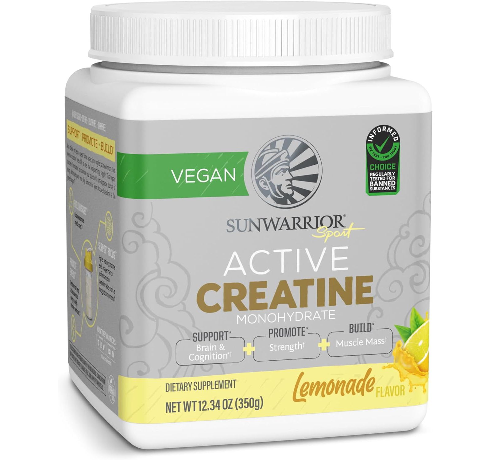 Креатин Sunwarrior Active Powder, Lemonade Flavor, 350gm