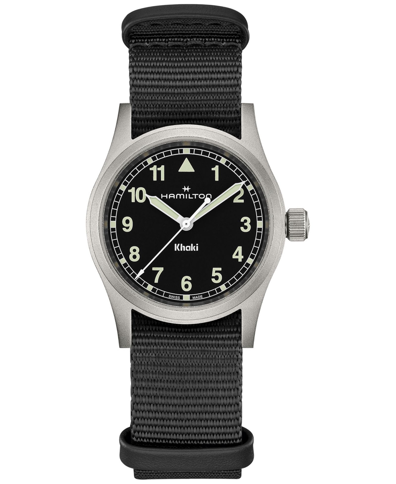Hamilton Женские часы Swiss Khaki Field Black Textile Strap 33mm