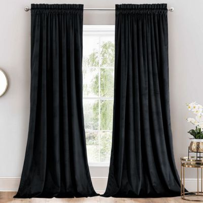 Egyptian Linens Set of 2 Heavyweight Velvet Curtain Rod Pocket Panels