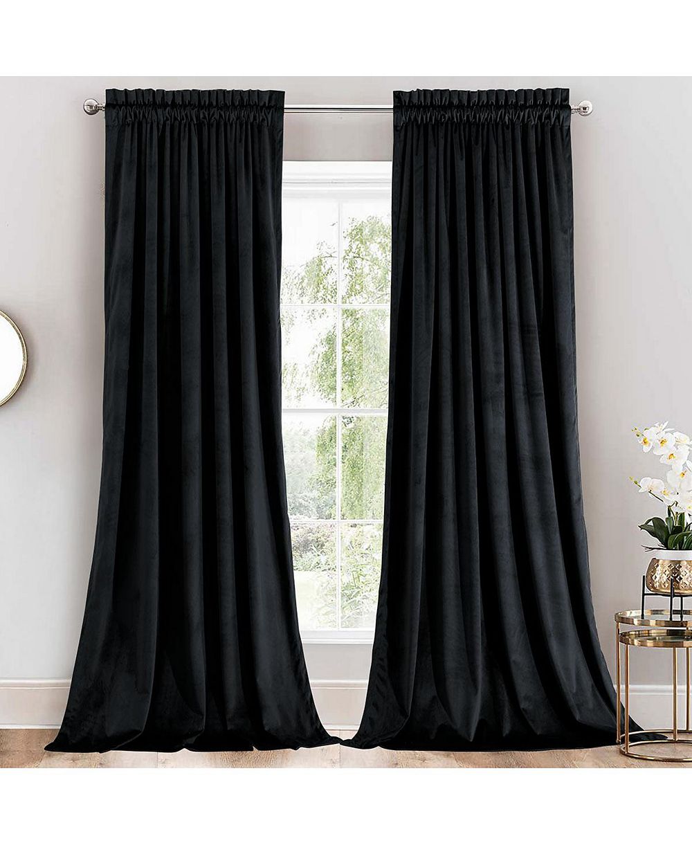 Тяжелые бархатные портьеры с карманом, набор из 2 шт, 52" W x 96" L
