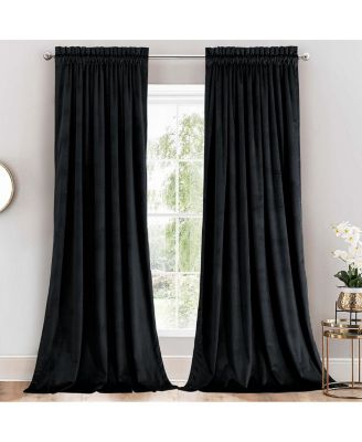 Egyptian Linens Set of 2 Heavyweight Velvet Curtain Rod Pocket Panels