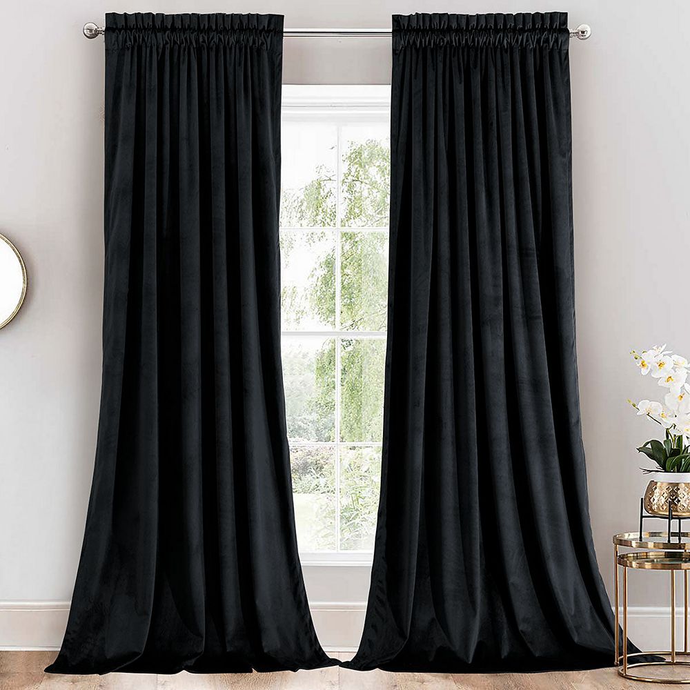 Egyptian Linens Тяжелые бархатные шторы (комплект из 2 шт) 52" W x 84" L