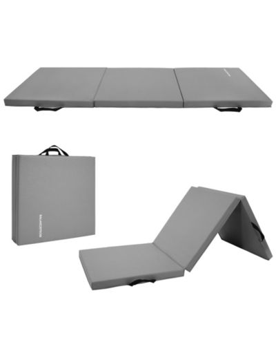 BalanceFrom Fitness GoGym 6x2ft Folding 3 Panel Exercise Mat with Handles, Gray