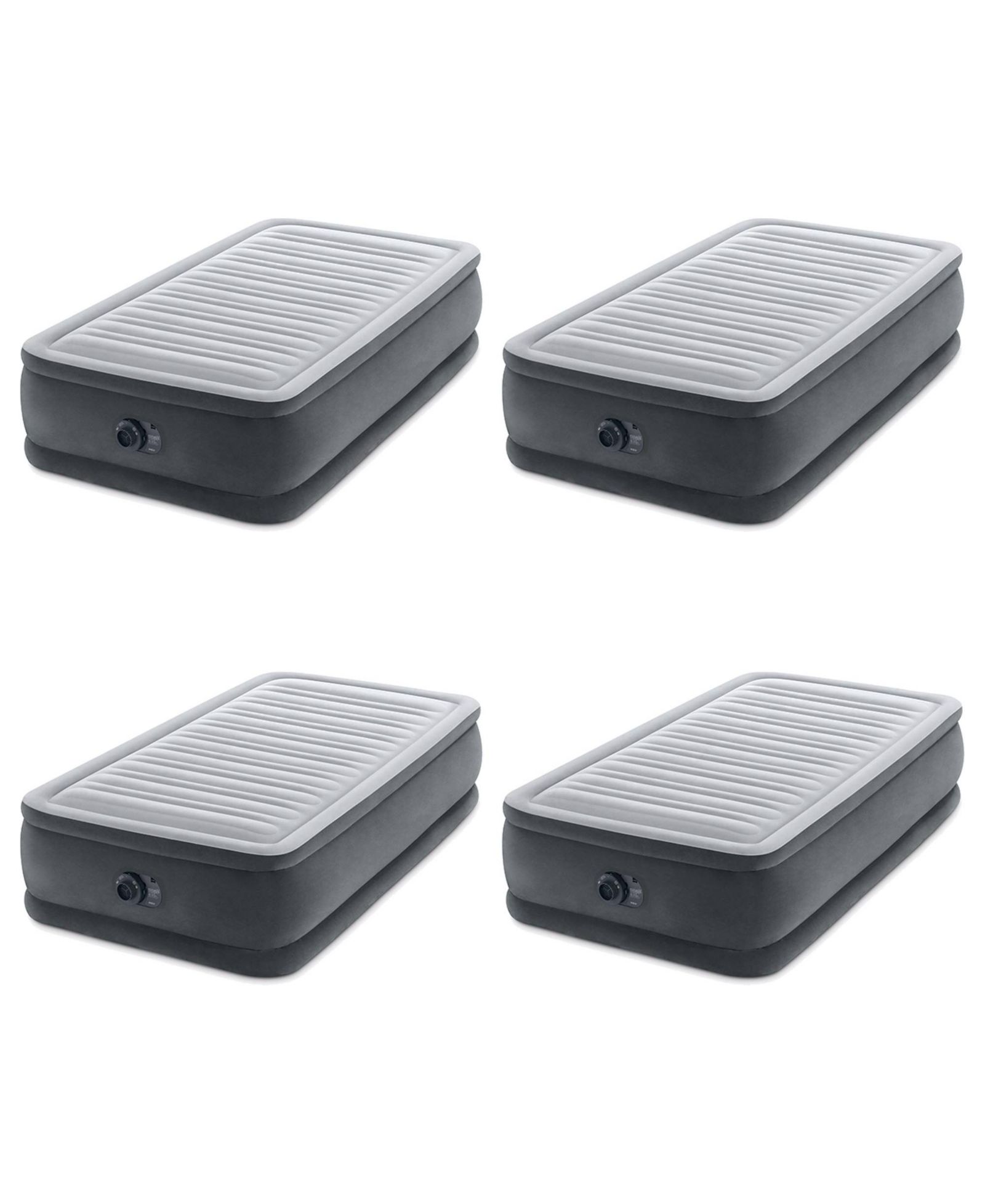 Intex Dura Beam Comfort Plus Airbed Mattress w/ Built-In Pump, Twin Size, 4 Pack