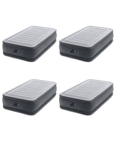 Intex Dura Beam Comfort Plus Airbed Mattress w/ Built-In Pump, Twin Size, 4 Pack