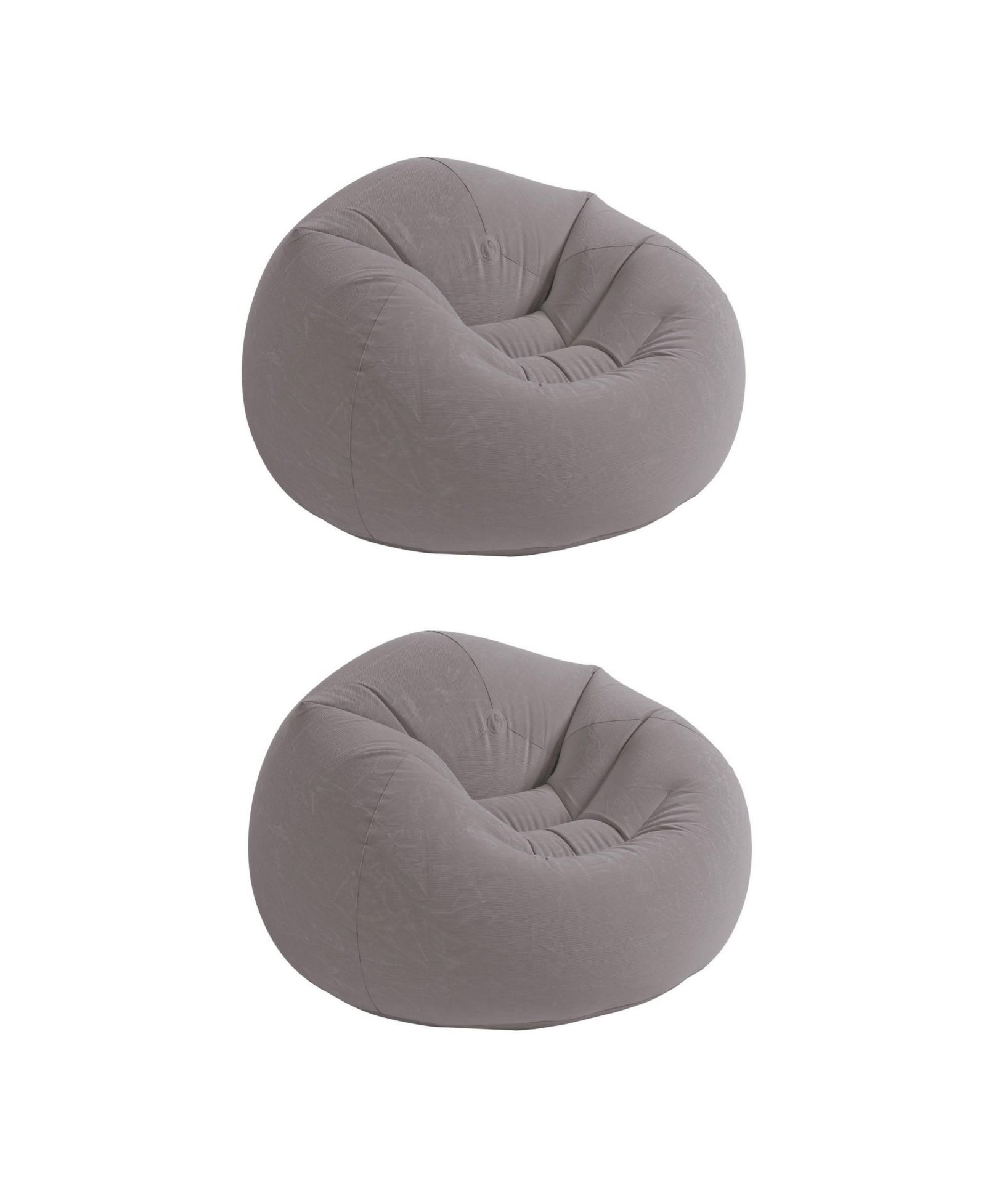 Intex Inflatable Contoured Corduroy Beanless Bag Lounge Chair, Gray (2 Pack)